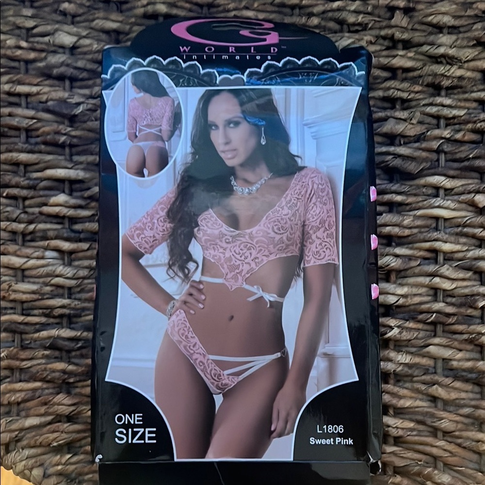 Dreamgirl Sweet Pink Lace Lingerie Set